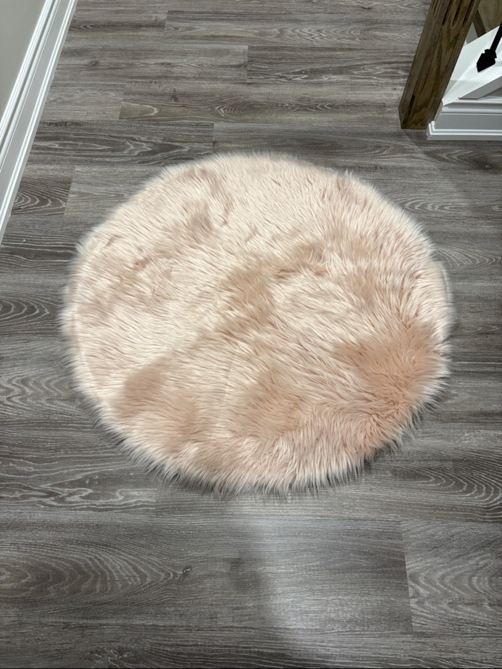 Silhouette Home Blush Pink Faux Fur Rug Packaging